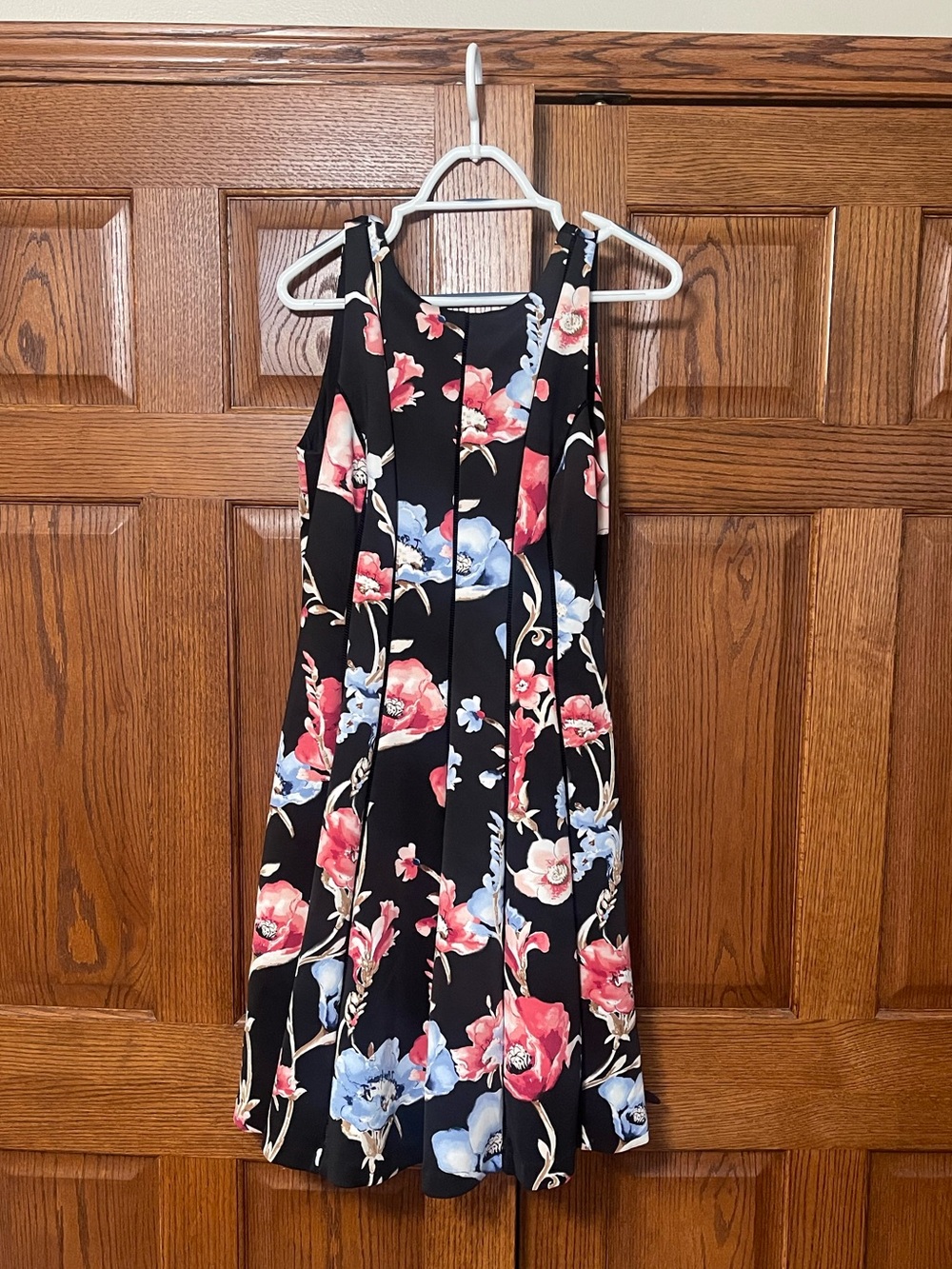 White House Black Market Floral Ladder Trim Fit Flare Dress - Size 12